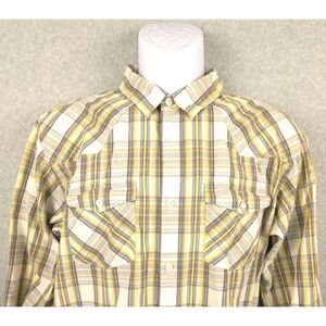 Patagonia Mens Button Down Shirt Long Sleeve Large‎ Organic Cotton Plaid Flannel